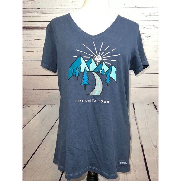 Life is Good Tee Shirt size Medium Crusher Lite Get Outta‎ Town Graphic T-Shirt - Picture 3 of 8